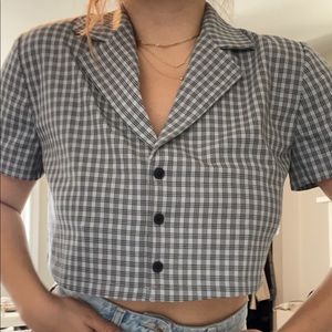 Button Up Cropped Polo